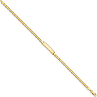 10K Yellow Gold Anchor Link ID Bracelet with Engravable Plate - 7"