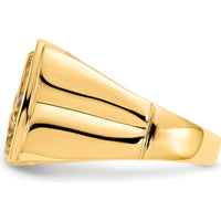 10K Yellow Gold & Rhodium Men's Eagle Ring with .10 Carat Round Diamonds - 10 Diamonds