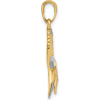 10K Yellow Gold & Rhodium Sailfish Pendant - Ocean-Inspired Themed Charm with Polished Finish
