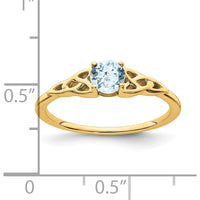 10K Yellow Gold Aquamarine Celtic Knot Ring - 0.33 Carat Total Aquamarine Weight by 0