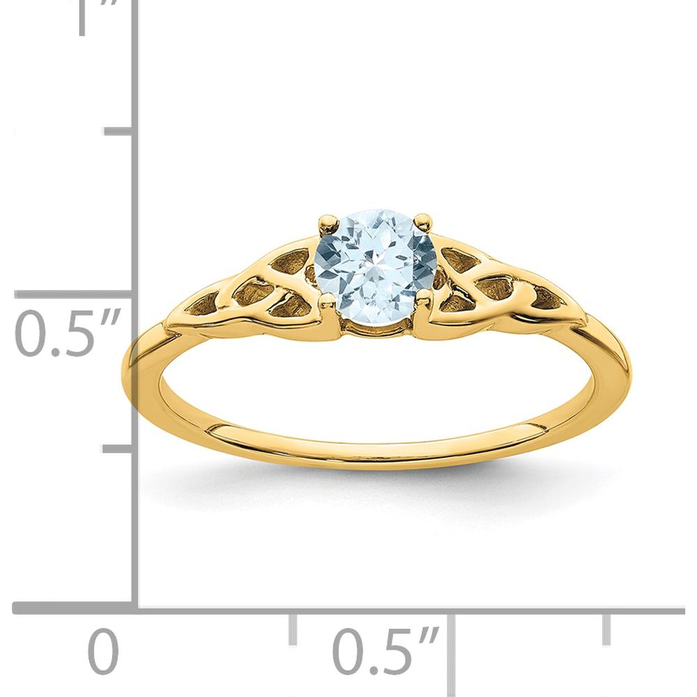 10K Yellow Gold Aquamarine Celtic Knot Ring - 0.33 Carat Total Aquamarine Weight by 0
