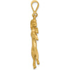 10K Yellow Gold Aries Zodiac Charm Pendant - 40mm Length