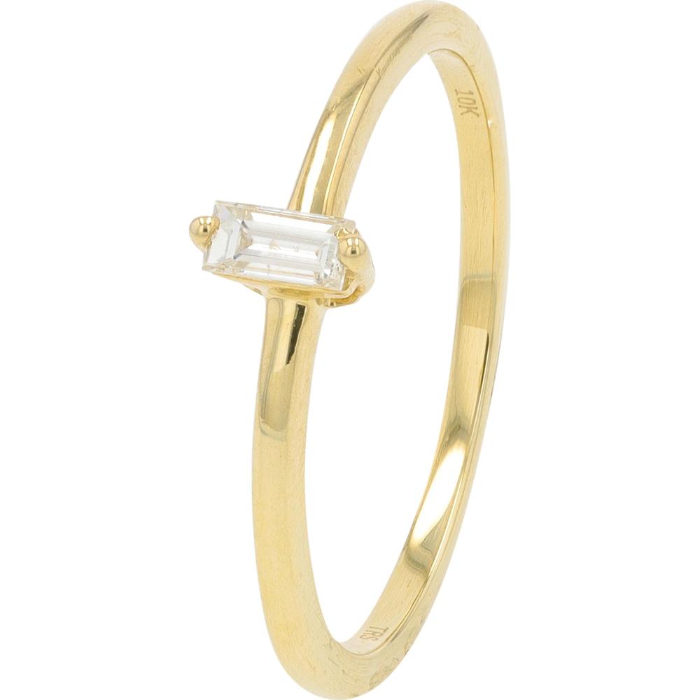 10K Yellow Gold Baguette Diamond Ring - 0.10 Carat Total Diamond Weight