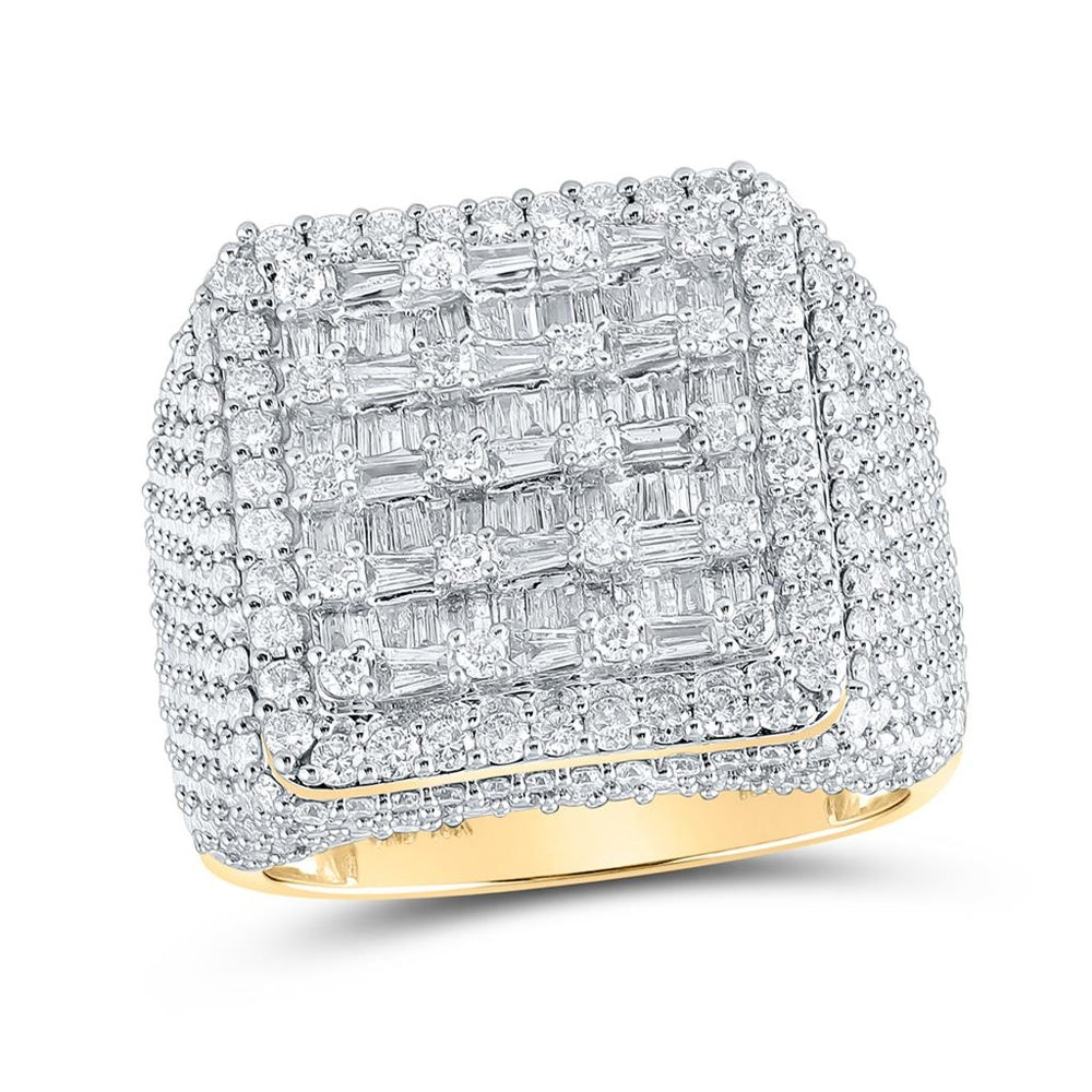 10K Yellow Gold Baguette Diamond Ring - 4 and 5/8 Carat Total Diamond Weight