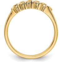 10K Yellow Gold Band with Alternating Round Natural Diamonds and Rubies - 0.225 Carat Total Gemstone Weight by 0