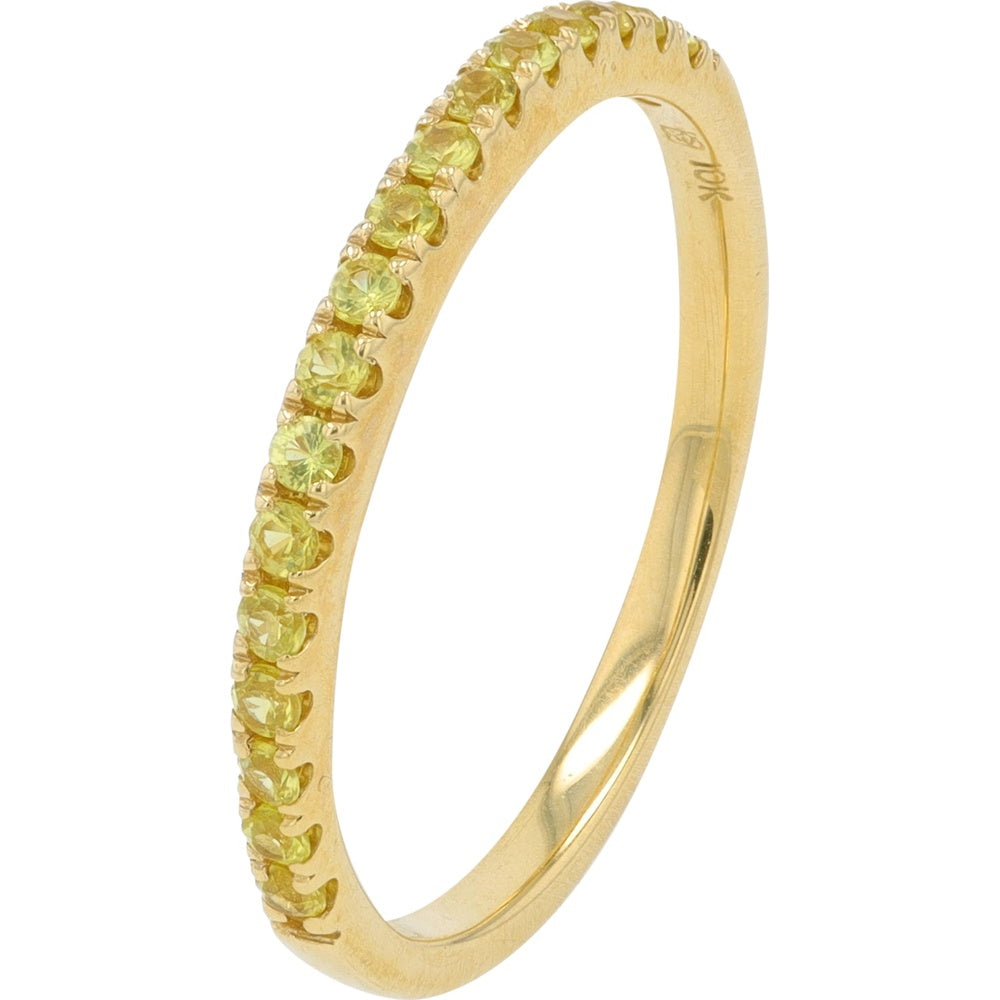 10K Yellow Gold Band with Prong-Set Round Yellow Sapphires - 0.30 Carat Total Gemstone Weight