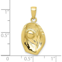 10K Yellow Gold Baseball Glove and Ball Pendant - Sports Jewelry