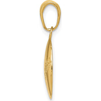 10K Yellow Gold Baseball Themed Polished Pendant with Closed Back Design