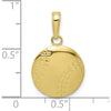 10K Yellow Gold Baseball Themed Polished Pendant with Closed Back Design