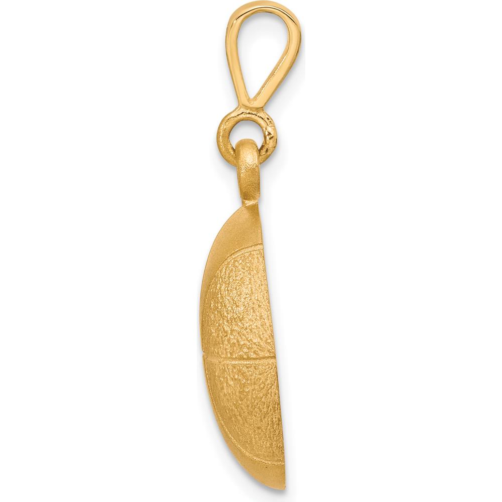 10K Yellow Gold Basketball Charm Pendant - 30mm Length, Polished Finish