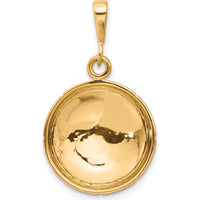 10K Yellow Gold Basketball Charm Pendant - 30mm Length, Polished Finish