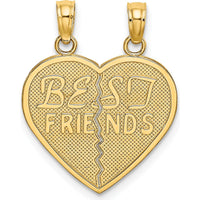 10K Yellow Gold Best Friends Break-A-Part Heart Pendant