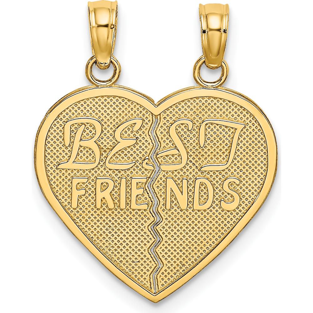 10K Yellow Gold Best Friends Break-A-Part Heart Pendant