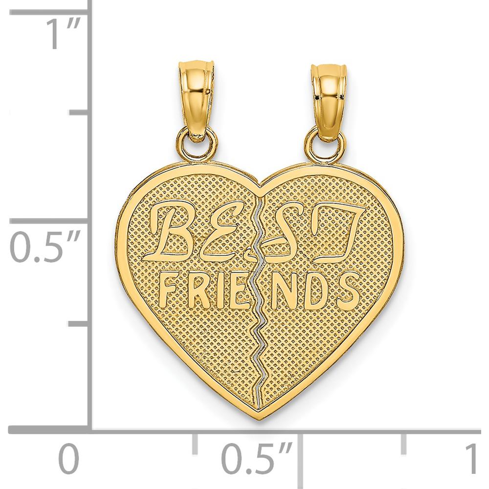 10K Yellow Gold Best Friends Break-A-Part Heart Pendant