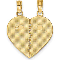 10K Yellow Gold Best Friends Break-A-Part Heart Pendant