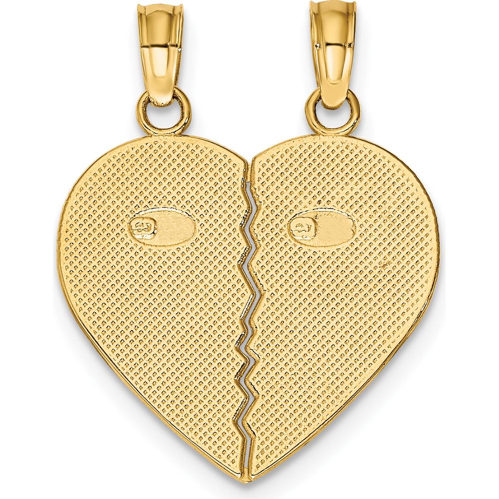 10K Yellow Gold Best Friends Break-A-Part Heart Pendant