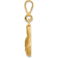 10K Yellow Gold Boxing Glove Charm Pendant - 30mm Length