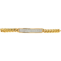 10K Yellow Gold Bracelet with 1.00 Carat Pave - Set Diamonds - Fine Station Design