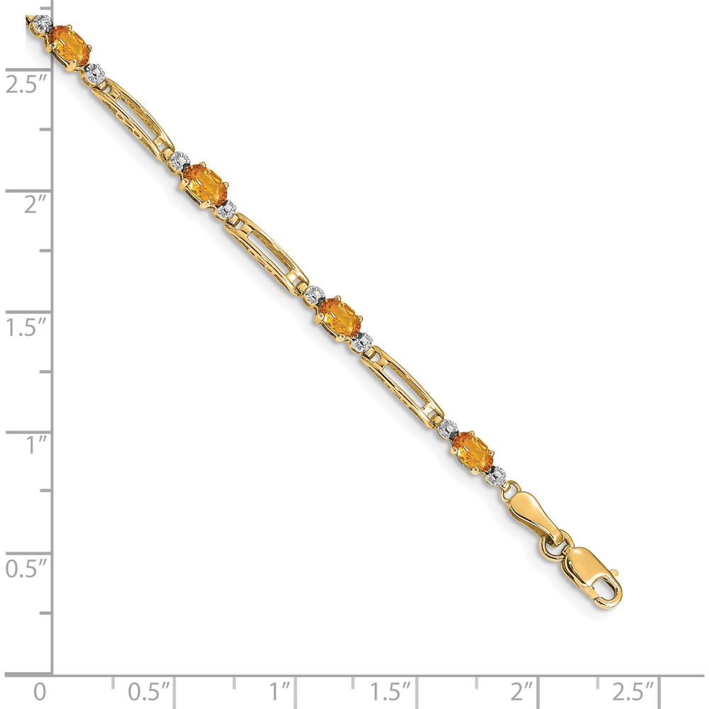 10K Yellow Gold Bracelet with 8 Oval Citrine Stones - 0.2 Carats Total Gem Weight by Oro Pregiato