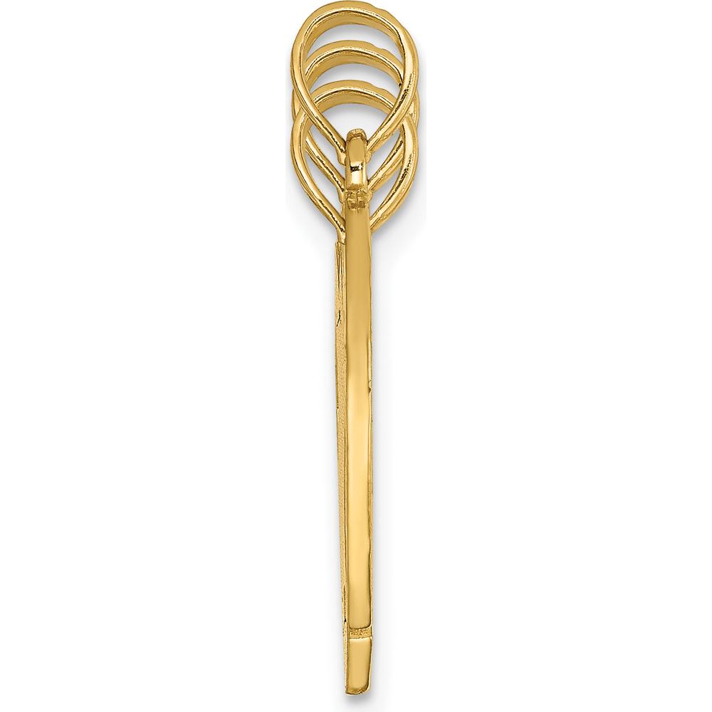 10K Yellow Gold Break-Apart "Big Sis, MOM, Lil Sis" Textured Charm Pendant