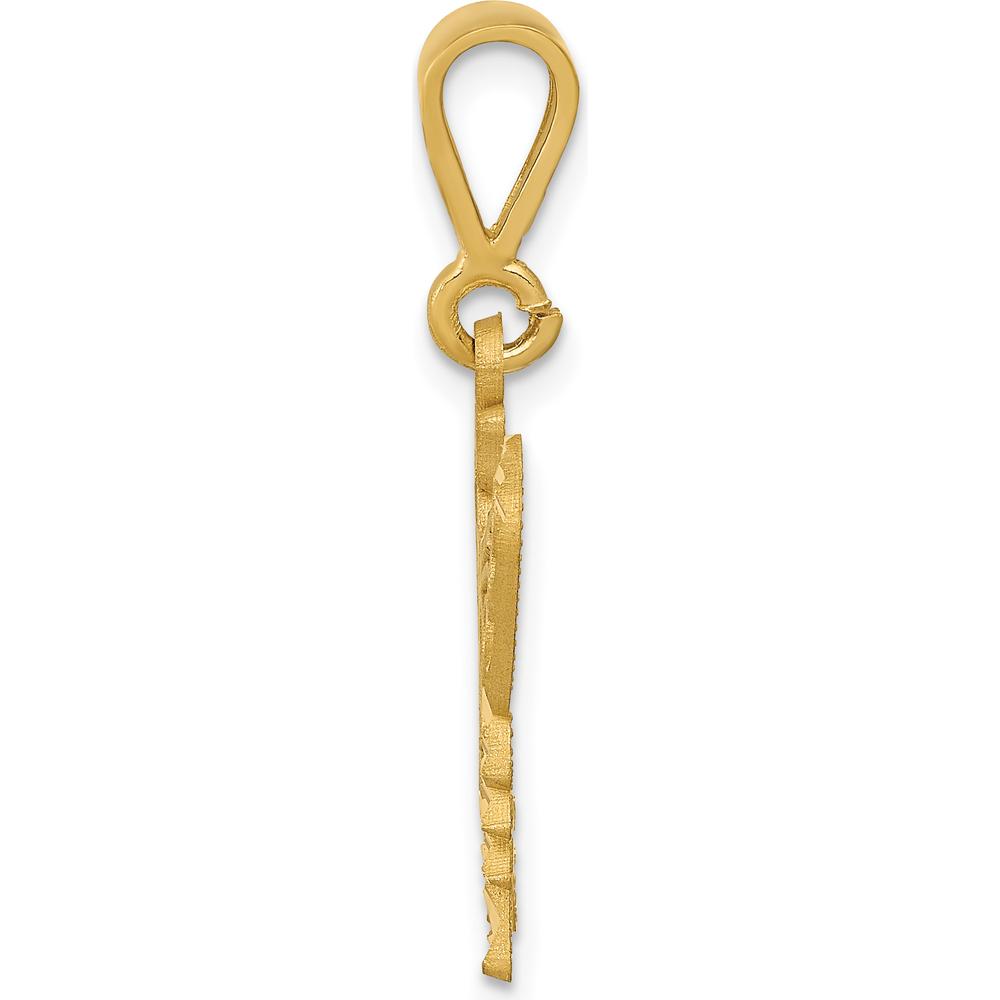 10K Yellow Gold Butterfly Charm Pendant - Solid and Polished Finish