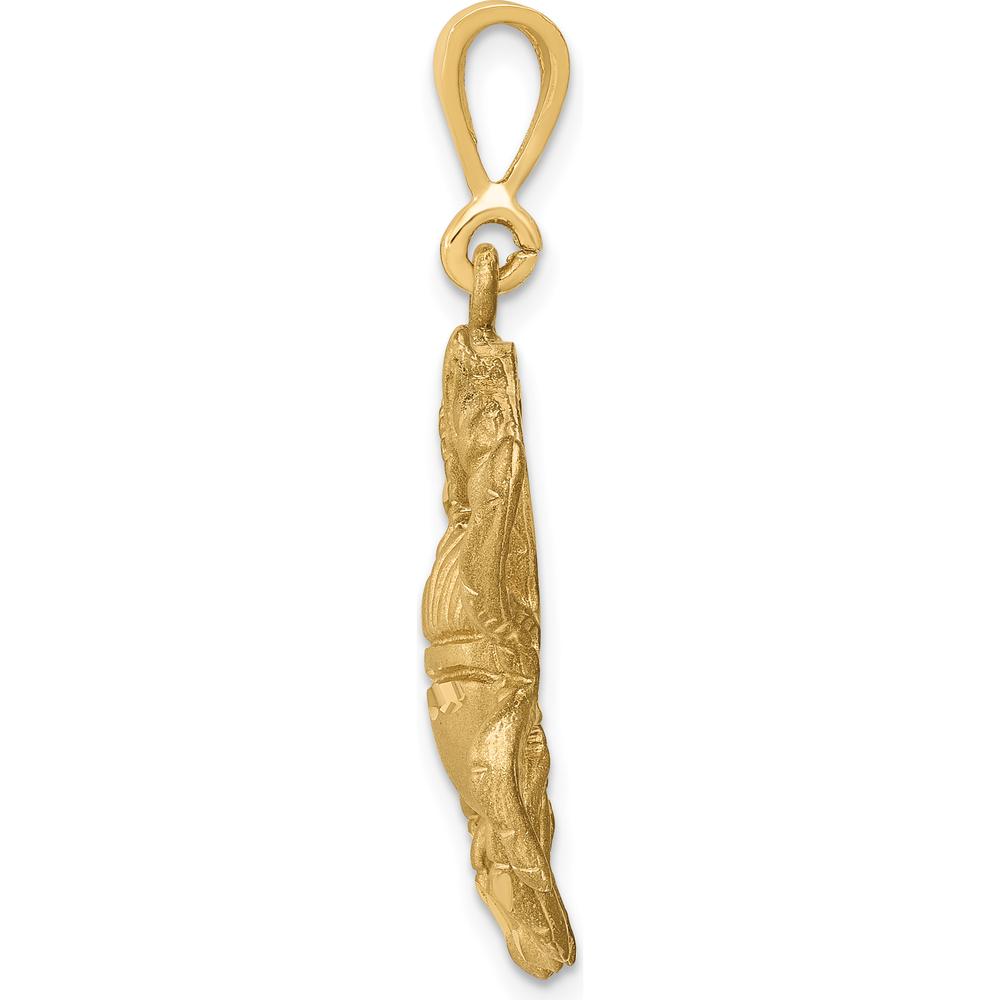 10K Yellow Gold Cancer Zodiac Themed Charm Pendant - Polished Finish