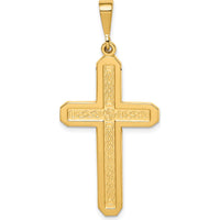 10K Yellow Gold Celtic Cross Pendant - 48mm Length