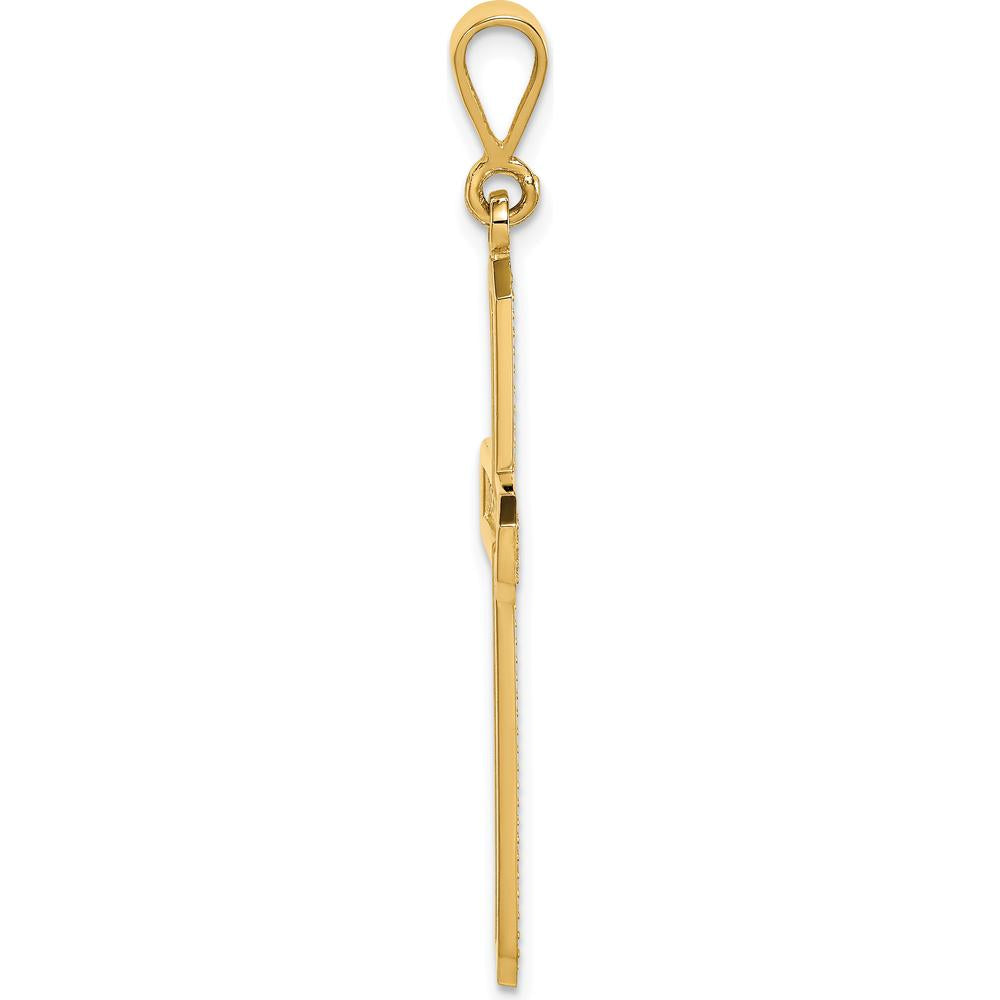 10K Yellow Gold Celtic Cross Pendant - 48mm Length