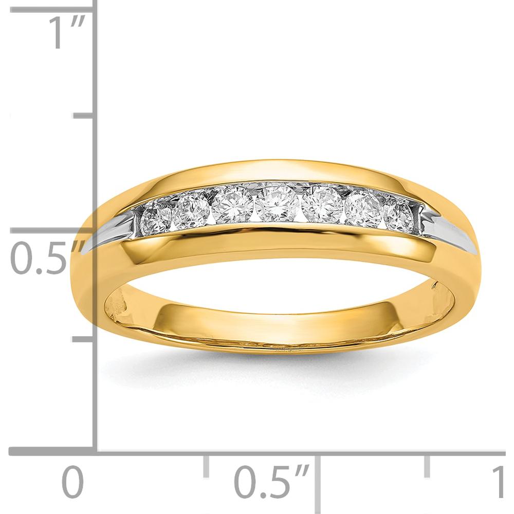 10K Yellow Gold Channel Set Diamond Men's Ring with Rhodium Finish by 0