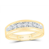 10K Yellow Gold Channel-Set Round Diamond Band Ring - 0.50 Carat Total Diamond Weight
