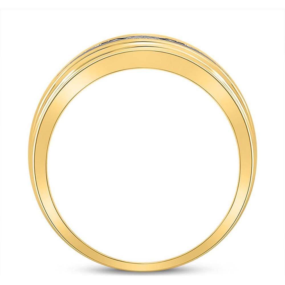 10K Yellow Gold Channel-Set Round Diamond Band Ring - 0.50 Carat Total Diamond Weight
