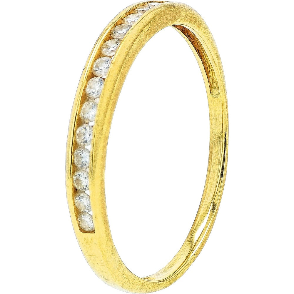 10K Yellow Gold Channel Set Round Lab Grown Diamond Band - 0.25 Carat Total Diamond Weight