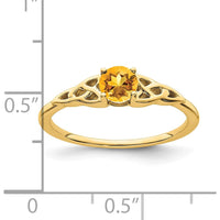 10K Yellow Gold Citrine Celtic Knot Ring - 0.33 Carat Total Citrine Weight by 0