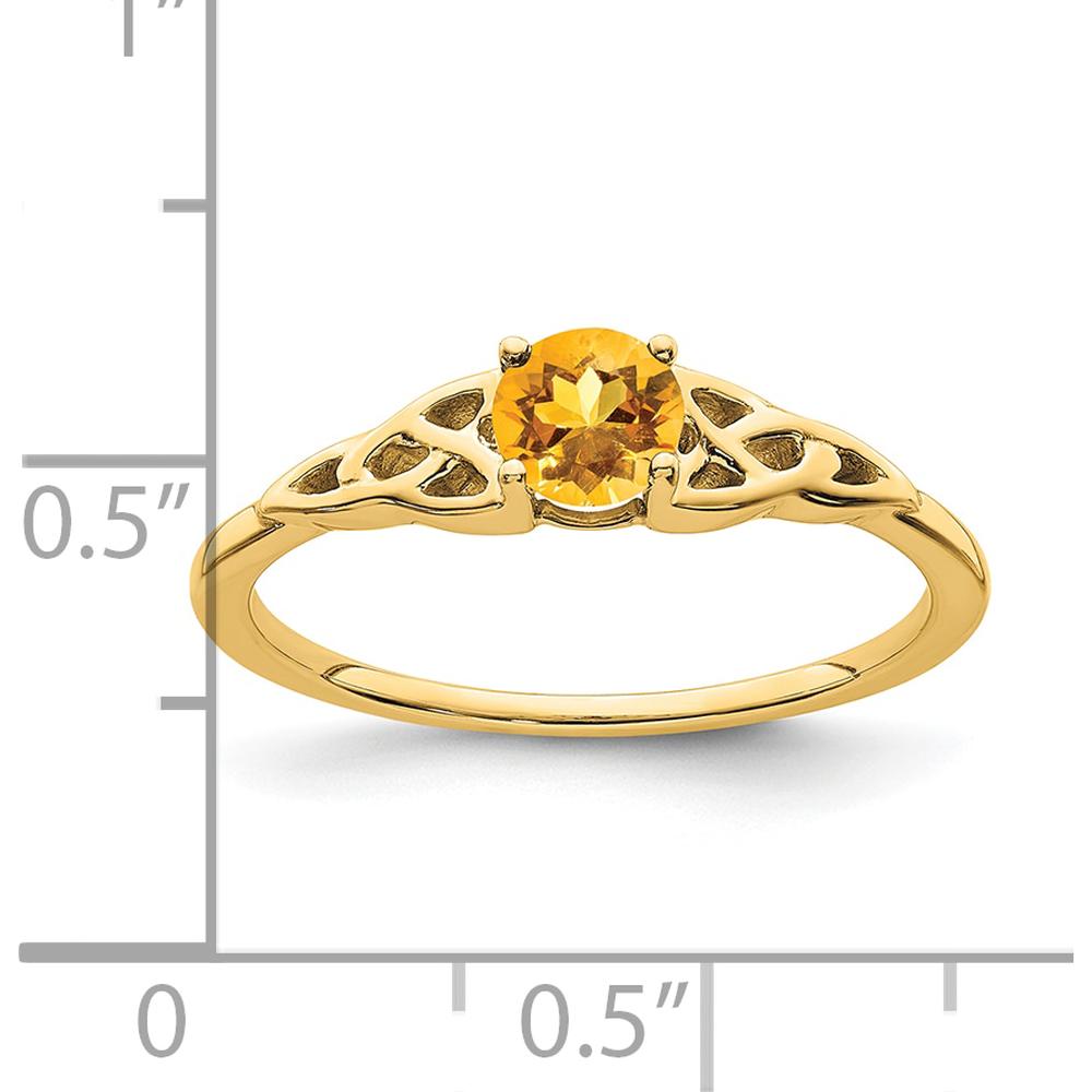 10K Yellow Gold Citrine Celtic Knot Ring - 0.33 Carat Total Citrine Weight by 0