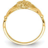 10K Yellow Gold Claddagh Ring Mounting - Polished Finish, 7mm Width