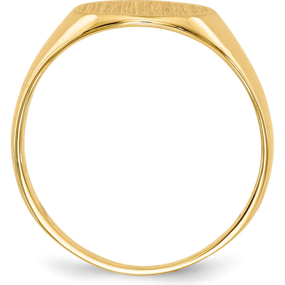 10K Yellow Gold Closed Back Signet Ring - Engravable 9.5mm Top