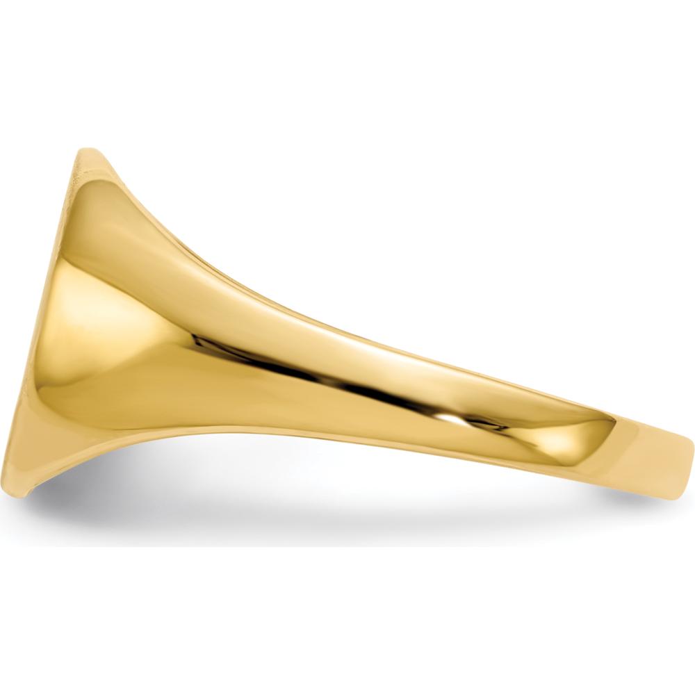 10K Yellow Gold Closed Back Signet Ring - Engravable 9.5mm Top