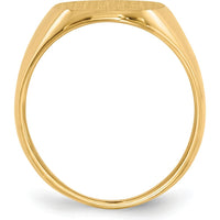 10K Yellow Gold Closed Back Signet Ring with Polished & Brushed Finish - Engravable, Unisex Design