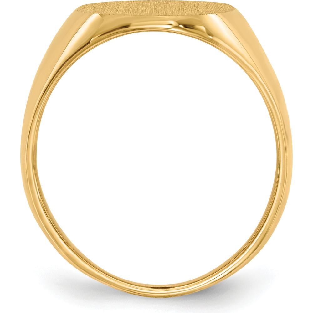 10K Yellow Gold Closed Back Signet Ring with Polished & Brushed Finish - Engravable, Unisex Design