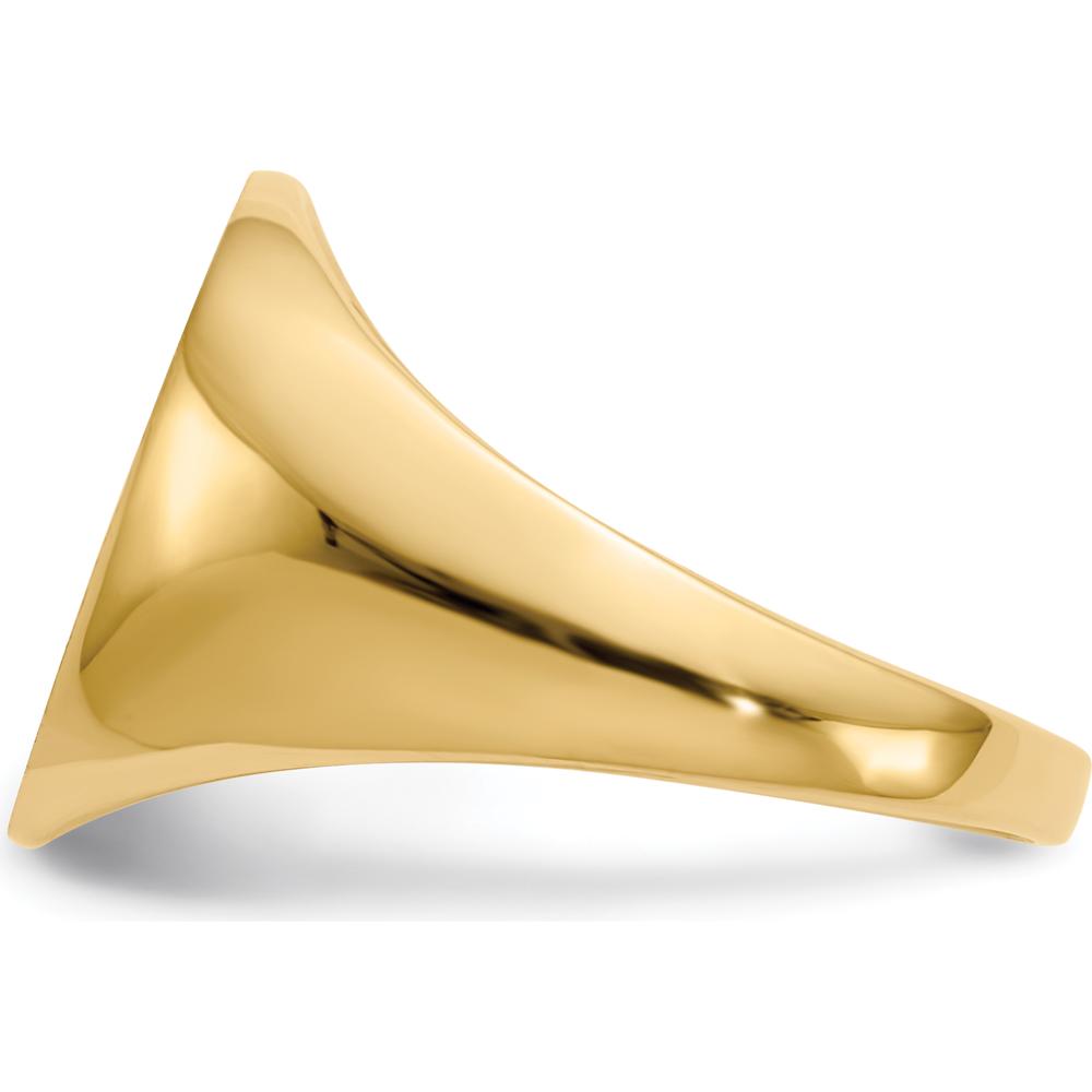 10K Yellow Gold Closed Back Signet Ring with Polished & Brushed Finish - Engravable, Unisex Design
