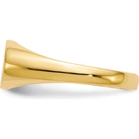 10K Yellow Gold Closed Back Signet Ring with Polished & Satin Finish - Engravable, 6.5mm x 11.5mm