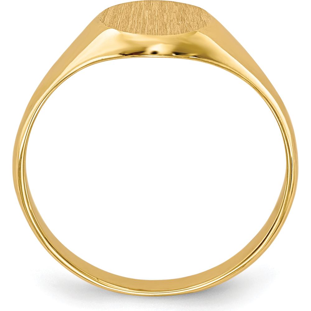 10K Yellow Gold Closed Back Signet Ring with Satin Finish - Engravable, Size 3-7