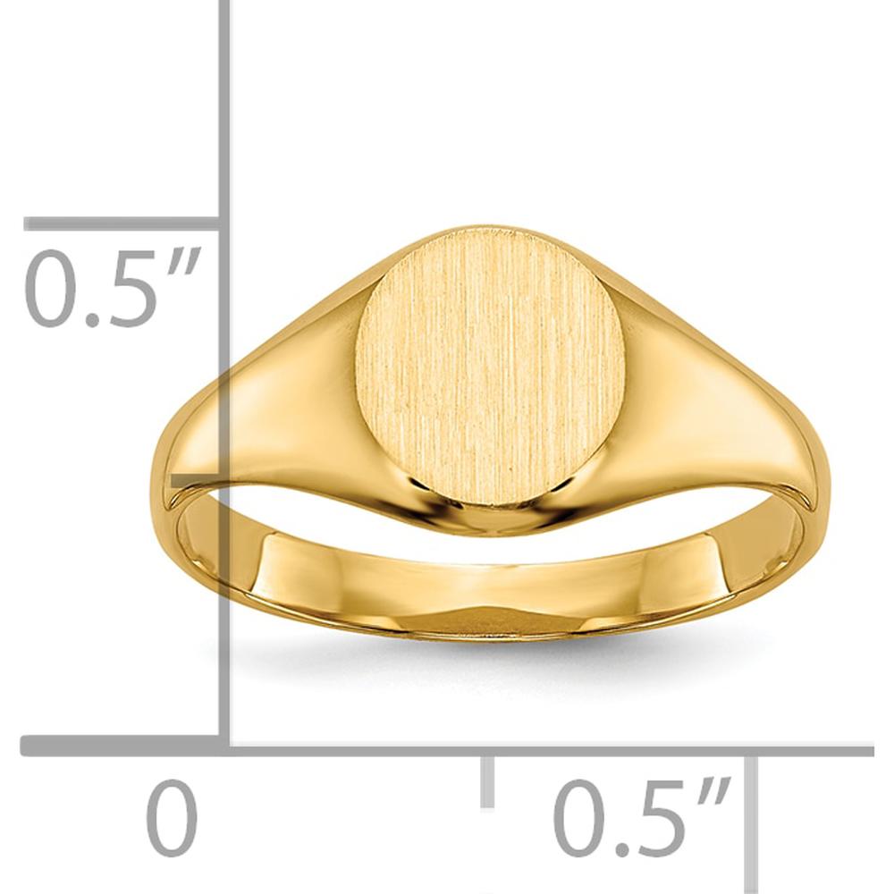 10K Yellow Gold Closed Back Signet Ring with Satin Finish - Engravable, Size 3-7