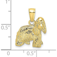 10K Yellow Gold Cocker Spaniel Dog Charm with Polished Finish