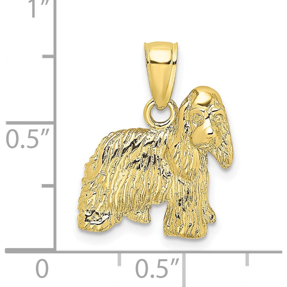 10K Yellow Gold Cocker Spaniel Dog Charm with Polished Finish