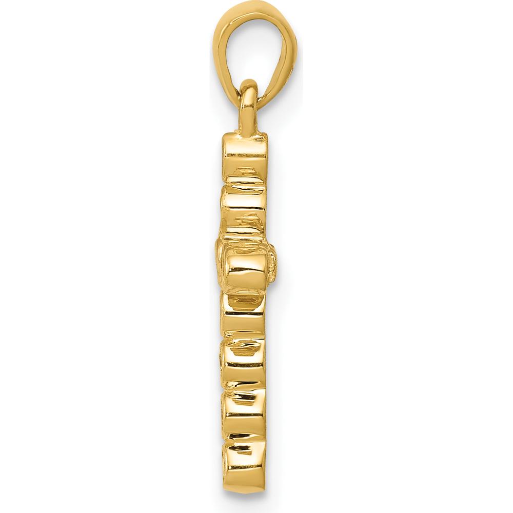 10K Yellow Gold Cross Pendant with Bezel-Set Round Diamonds - 0.10 Carat Total Diamond Weight by Oro Pregiato