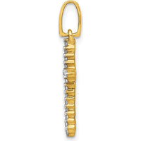 10K Yellow Gold Cross Pendant with Round Diamonds - 1/6 Carat Total Diamond Weight by Oro Pregiato