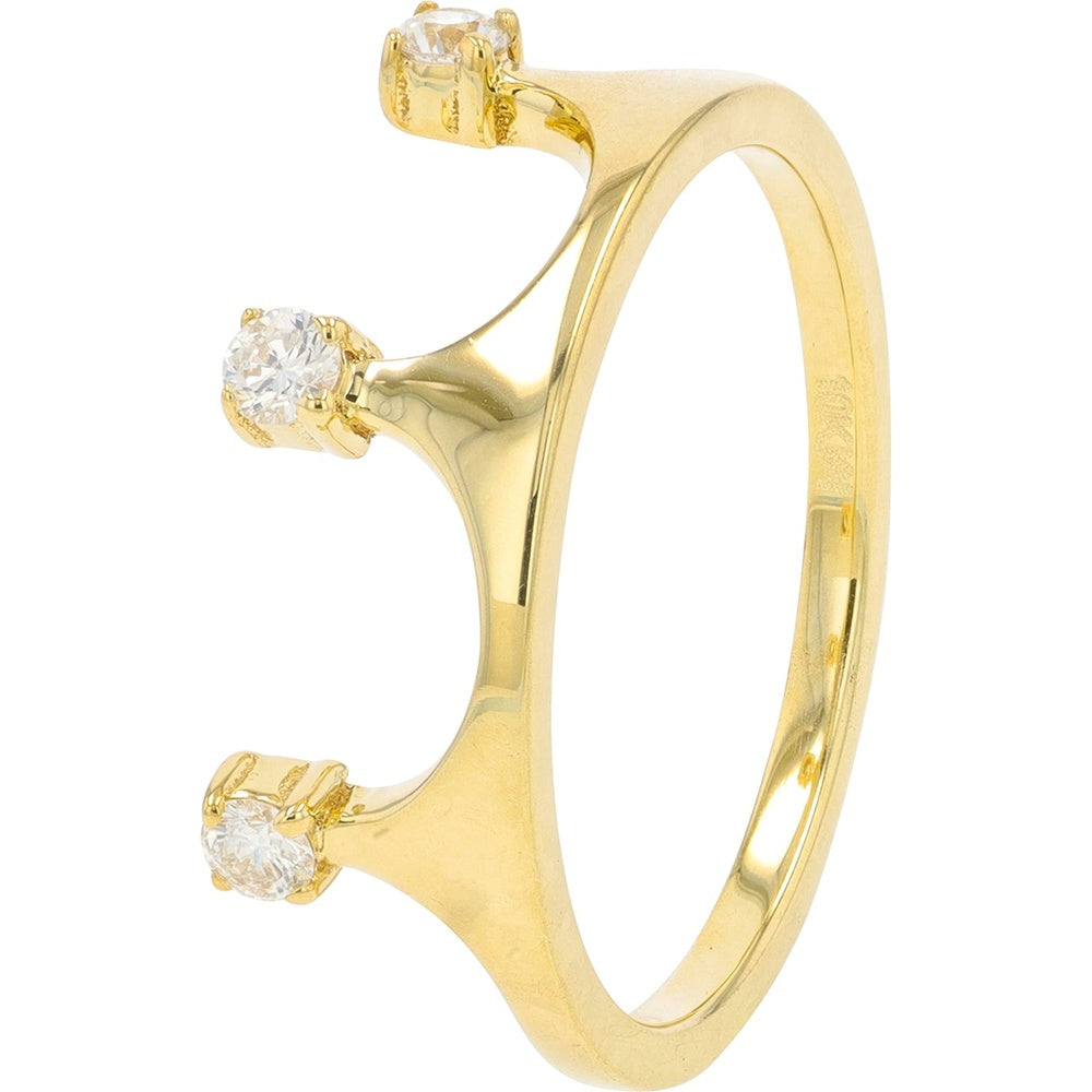 10K Yellow Gold Crown Ring with Prong-Set Round Diamonds - 0.20 Carat Total Diamond Weight