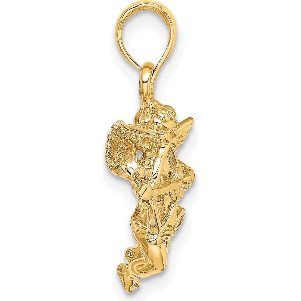 10K Yellow Gold Cupid with Bow and Arrow Charm - 22.5mm Length