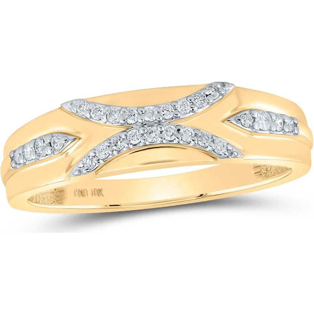 10K Yellow Gold Cushion-Shape Diamond Cluster Matching Bridal Ring Set with Pavé Arcs - 0.50 Carat Total Diamond Weight